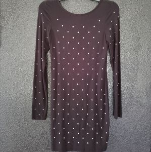 Silver studded black bodycon dress